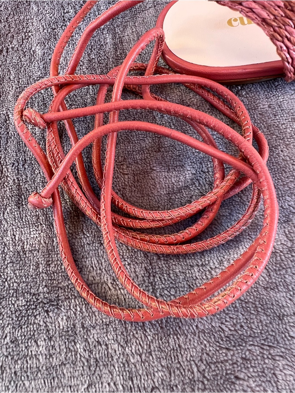 Cult Gaia "Paloma" Braided Lace-Up Flat Sandals Sz 38 US 8 Wraparound Boho Chic - Picture 9 of 11